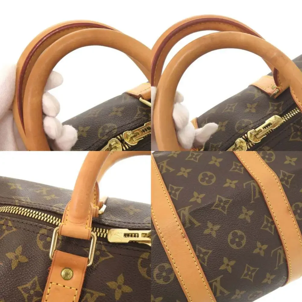 LOUIS VUITTON Authentic Brown Monogram Keepall 45 Boston Bag